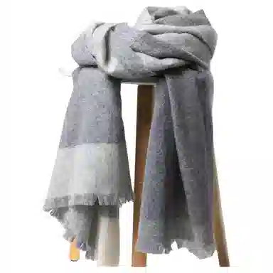 恒源祥 秋冬季保暖 经典格子大尺寸披肩 山羊绒 围巾 女款