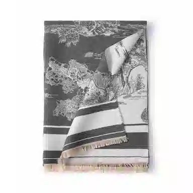 红豆 保暖小众时尚百搭设计高级感柔软 聚酯纤维 绒线围巾 男女同款情侣款