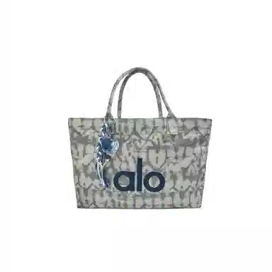 alo yoga Amber Graffiti Tote Bag Large Gray