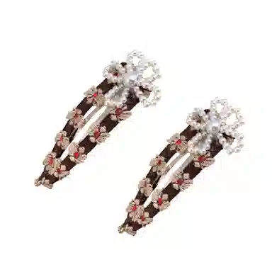 蒙妮 春日繁华珍珠头饰 合金 布艺 发夹 男女同款情侣款