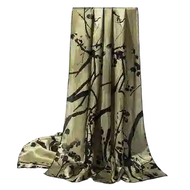 一米画纱 轻奢古典清新国风优雅印花奢靡系列气质旗袍 桑蚕丝 丝巾 女款