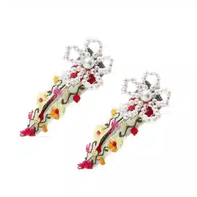 蒙妮 春日繁华珍珠头饰 合金 布艺 发夹 男女同款情侣款