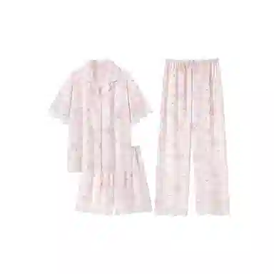 静英鸾 家居女休闲简约卡通小熊图案服睡衣套装 女款