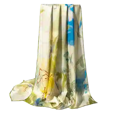 一米画纱 轻奢古典清新国风优雅印花奢靡系列气质旗袍 桑蚕丝 丝巾 女款