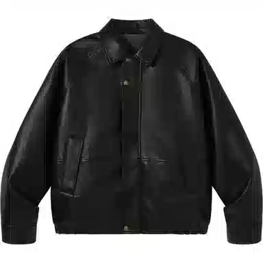PSO Brand Minimalist AC Collar PU Leather Biker Jacket