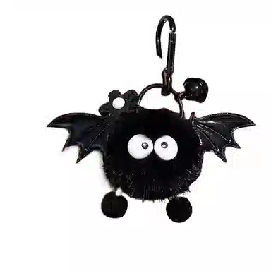 尚先生 可爱水貂毛小蝙蝠小煤球书包背包公仔汽车 毛绒 挂件 女款