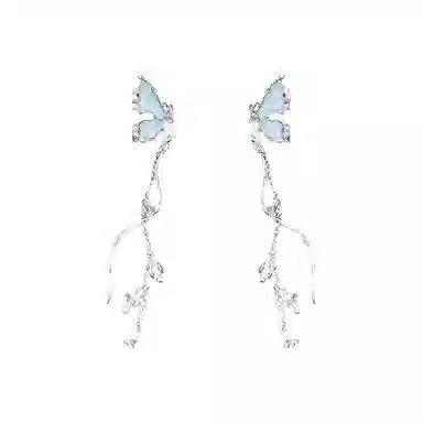 丹琴 摘星揽月仙气蝴蝶 甜美长款流苏耳饰少女心高级感轻奢小众设计感个性耳饰#好运 锆石/合金 耳环 女款