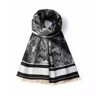 红豆 保暖小众时尚百搭设计高级感柔软 聚酯纤维 绒线围巾 男女同款情侣款