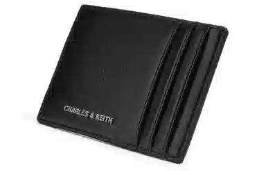 CHARLES&KEITH Soft Woven Card Holder Cotton Candy Pink Black