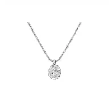 极昼 波光粼粼时尚小众简约圆牌满天星肌理褶皱设计潮流个性冷淡风高级感轻奢精致显白闪亮百搭锁骨链 钛钢 项链 男女同款情侣款