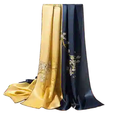 一米画纱 轻奢古典清新国风优雅印花奢靡系列气质旗袍 桑蚕丝 丝巾 女款