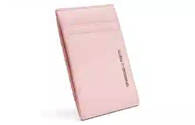 CHARLES&KEITH Soft Woven Card Holder Cotton Candy Pink Black