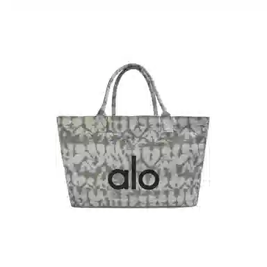 alo yoga Amber Graffiti Tote Bag Large Gray