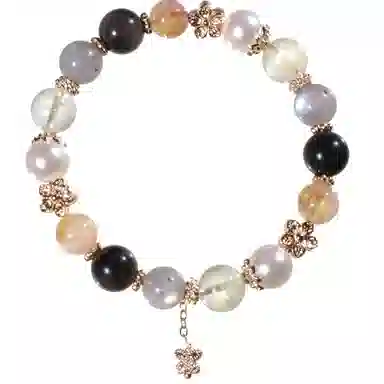 千叶珠宝 月魄凝珠金蝶栖韵 镶金多宝蝴蝶优雅大气质感格调贵气轻奢高级感小众设计款#好运天然 多色水晶 手串 男女同款情侣款