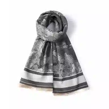 红豆 保暖小众时尚百搭设计高级感柔软 聚酯纤维 绒线围巾 男女同款情侣款