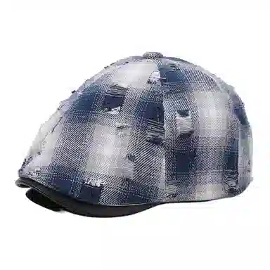 山一丸 韩版破洞复古做旧秋冬港风休闲文艺画家 聚酯纤维 贝雷帽 女款