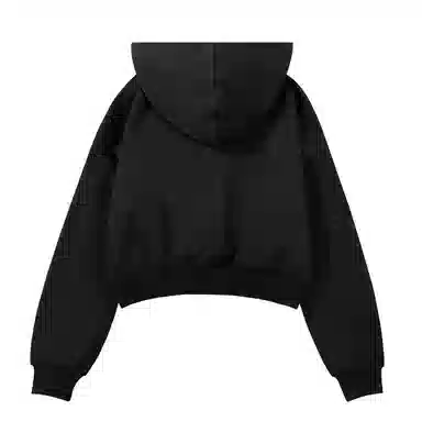 棉致 复古星星涂鸦时尚百搭潮流创意简约舒适落肩连帽短款长袖卡通卫衣 女款