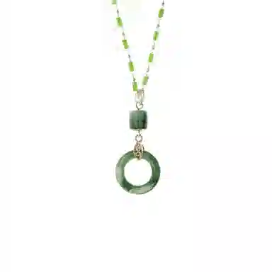 琢玉居 轻奢圆圈小众设计高级感锁骨链平安扣配饰#好运 琉璃 吊坠 女款