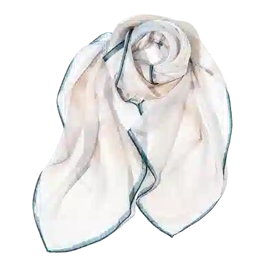 一米画纱 清新飘逸气质外搭披肩大方巾优雅亲肤外出真丝雪纺喷绘防晒 桑蚕丝 丝巾 女款