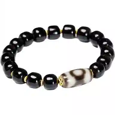 玉临门 【臻藏.文创】聚缘药坑老油珠 招财进宝 达洛珠国潮民族风 玛瑙 玉石手串 通用