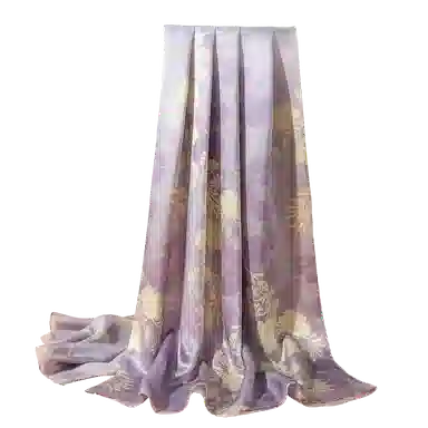 一米画纱 古典国风精致优雅迷梦迷情双层真丝高档气质长款披肩 桑蚕丝 丝巾 女款