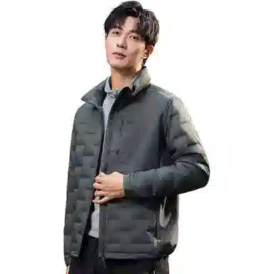 鸭鸭 纯色轻薄立领时尚简约百搭外套羽绒服 男款