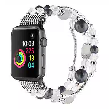 亿祈发 表带 苹果适用 金属 串珠材质 彩珠表链男女通用
