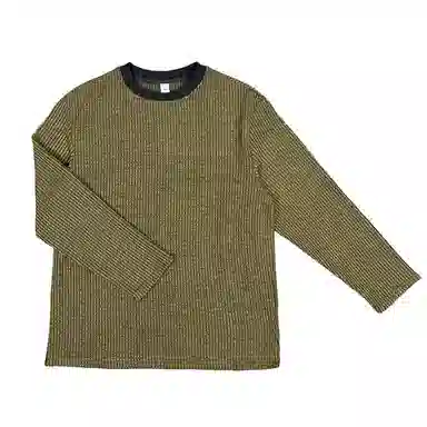 【dme】 美式复古慵懒设计感条纹撞色拼接圆领通勤百搭宽松休闲长袖上衣卫衣 男女同款