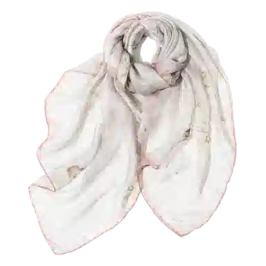 一米画纱 清新飘逸气质外搭披肩大方巾优雅亲肤外出真丝雪纺喷绘防晒 桑蚕丝 丝巾 女款