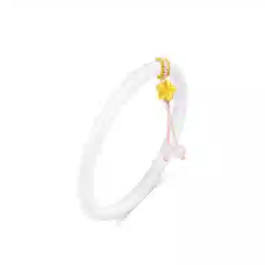 【999足金纯金 桃之夭夭】 福韵金 六桂福 桃花流苏转运珠新中式手饰国潮轻奢高级优雅气质甜美温柔招财招桃花简约高级 玉髓 手镯 女款