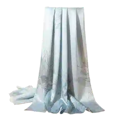 一米画纱 古典国风精致优雅迷梦迷情双层真丝高档气质长款披肩 桑蚕丝 丝巾 女款