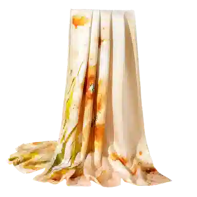 一米画纱 古典国风精致优雅迷梦迷情双层真丝高档气质长款披肩 桑蚕丝 丝巾 女款