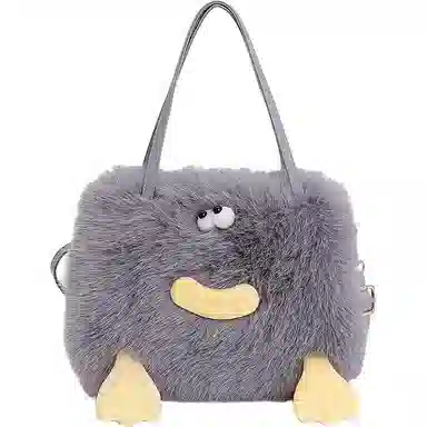 布依诺 搞怪丑萌香肠嘴可爱小众 毛绒拼涤纶 斜挎包单肩包手提包 常规 女款 多色