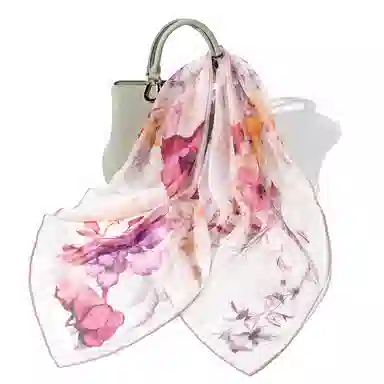 一米画纱 清新飘逸气质外搭披肩大方巾优雅亲肤外出真丝雪纺喷绘防晒 桑蚕丝 丝巾 女款