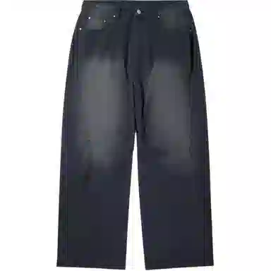 中国李宁 潮流运动简约百搭直筒休闲牛仔裤 男款