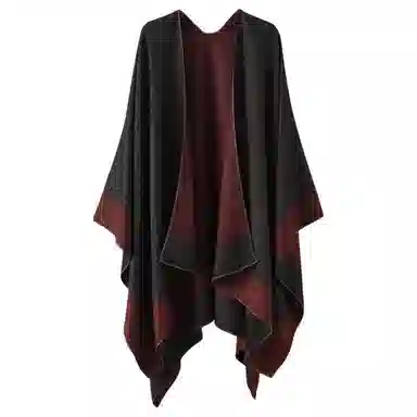 梦特娇 欧美高级感双拼色双面穿戴旅游拍照保暖防风沙 涤纶 披肩 女款