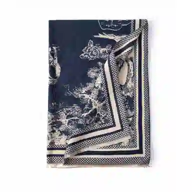 红豆 双面百搭高级感保暖小众外搭披肩 聚酯纤维 绒线围巾 男女同款情侣款