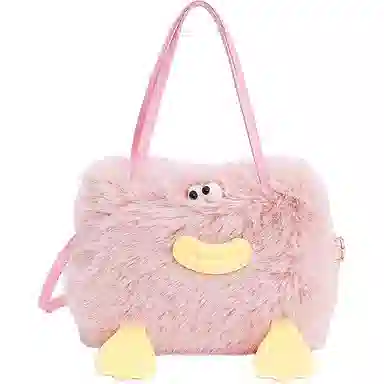 布依诺 搞怪丑萌香肠嘴可爱小众 毛绒拼涤纶 斜挎包单肩包手提包 常规 女款 多色