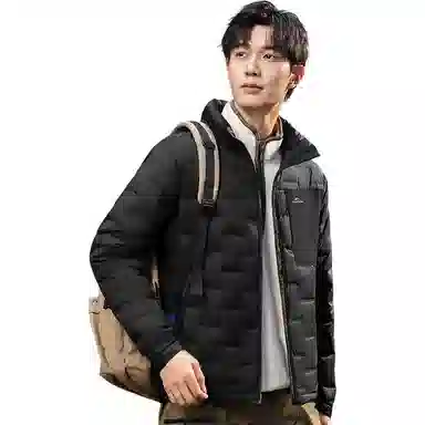 鸭鸭 纯色轻薄立领时尚简约百搭外套羽绒服 男款