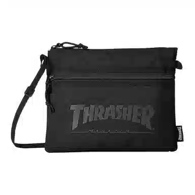 Thrasher Classic Logo Shoulder Bag Black