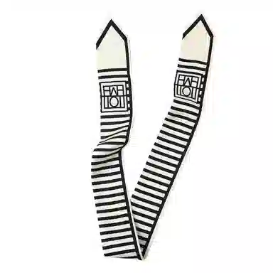 一米画纱 学院风简约百搭多功能尖角斜纹绸领巾小长条发带绑包包装饰 桑蚕丝 丝巾 女款