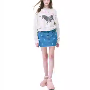 MARDI MERCREDI SWEATSHIRT RAGLAN DDANJI_OATMEAL PINK