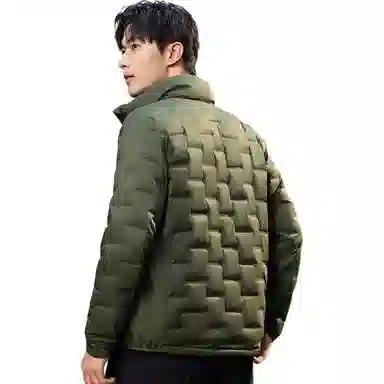 鸭鸭 纯色轻薄立领时尚简约百搭外套羽绒服 男款