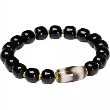 玉临门 【臻藏.文创】聚缘药坑老油珠 招财进宝 达洛珠国潮民族风 玛瑙 玉石手串 通用