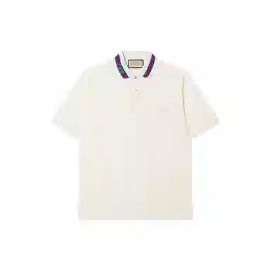 GUCCI Decorated Square Gg Pearl Cotton Polo Shirt T