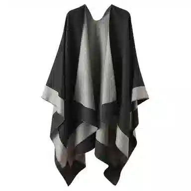 梦特娇 欧美高级感双拼色双面穿戴旅游拍照保暖防风沙 涤纶 披肩 女款