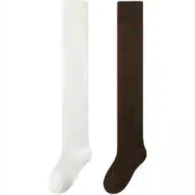 妮轻 羊毛秋冬季纯色简约高筒袜 女款