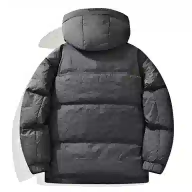 鸭鸭 鹅绒冬季保暖简约休闲时尚舒适抗寒连帽羽绒服 男款