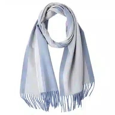 山一丸 羊绒拼色围巾保暖纯色流苏加长时尚潮流秋冬季 围脖 男女同款情侣款