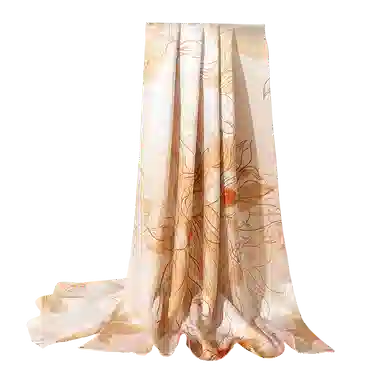 一米画纱 古典国风精致优雅迷梦迷情双层真丝高档气质长款披肩 桑蚕丝 丝巾 女款